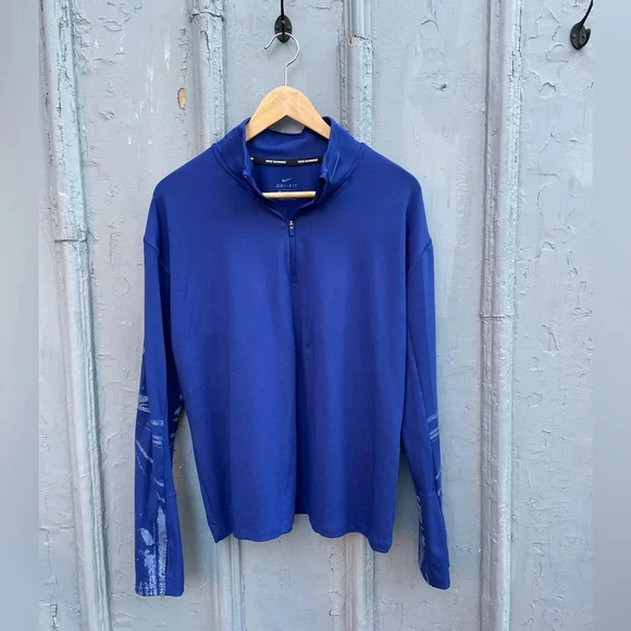 Nike Women Element 1/2 Zip Flash Running Top Blue, size Medium - Picture 3 of 7